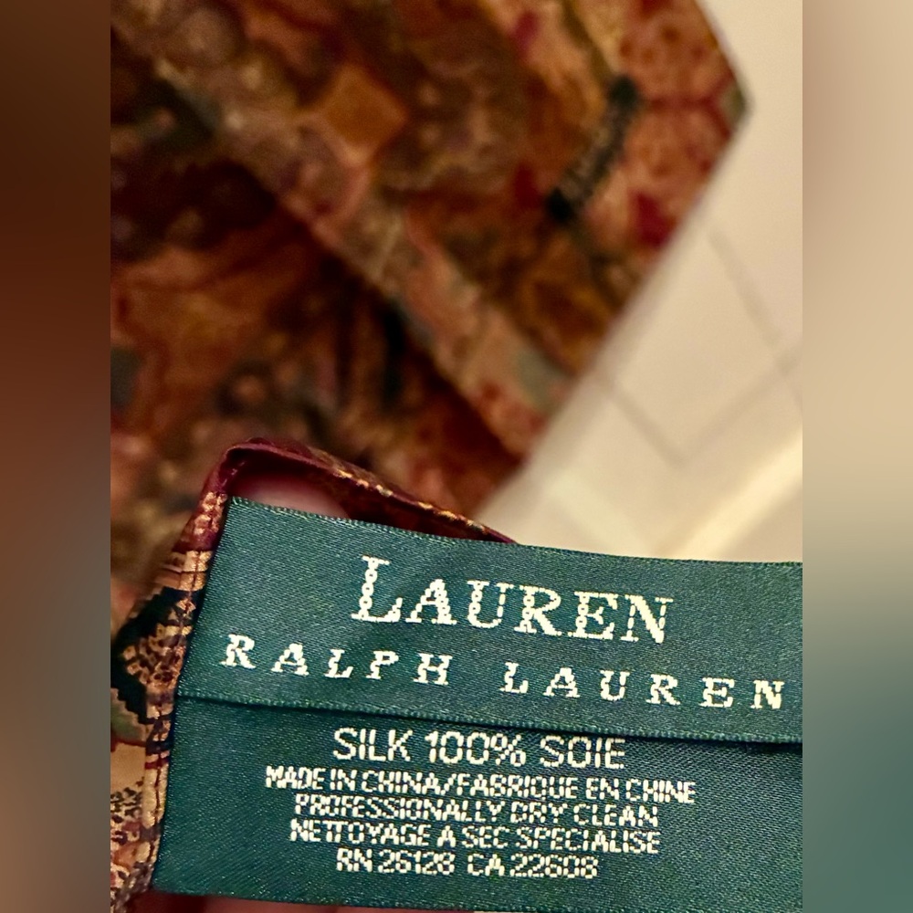Ralph Lauren Leather Shoulder Bag & Ralph Lauren silk scarf paisley. GUC - Picture 9 of 9